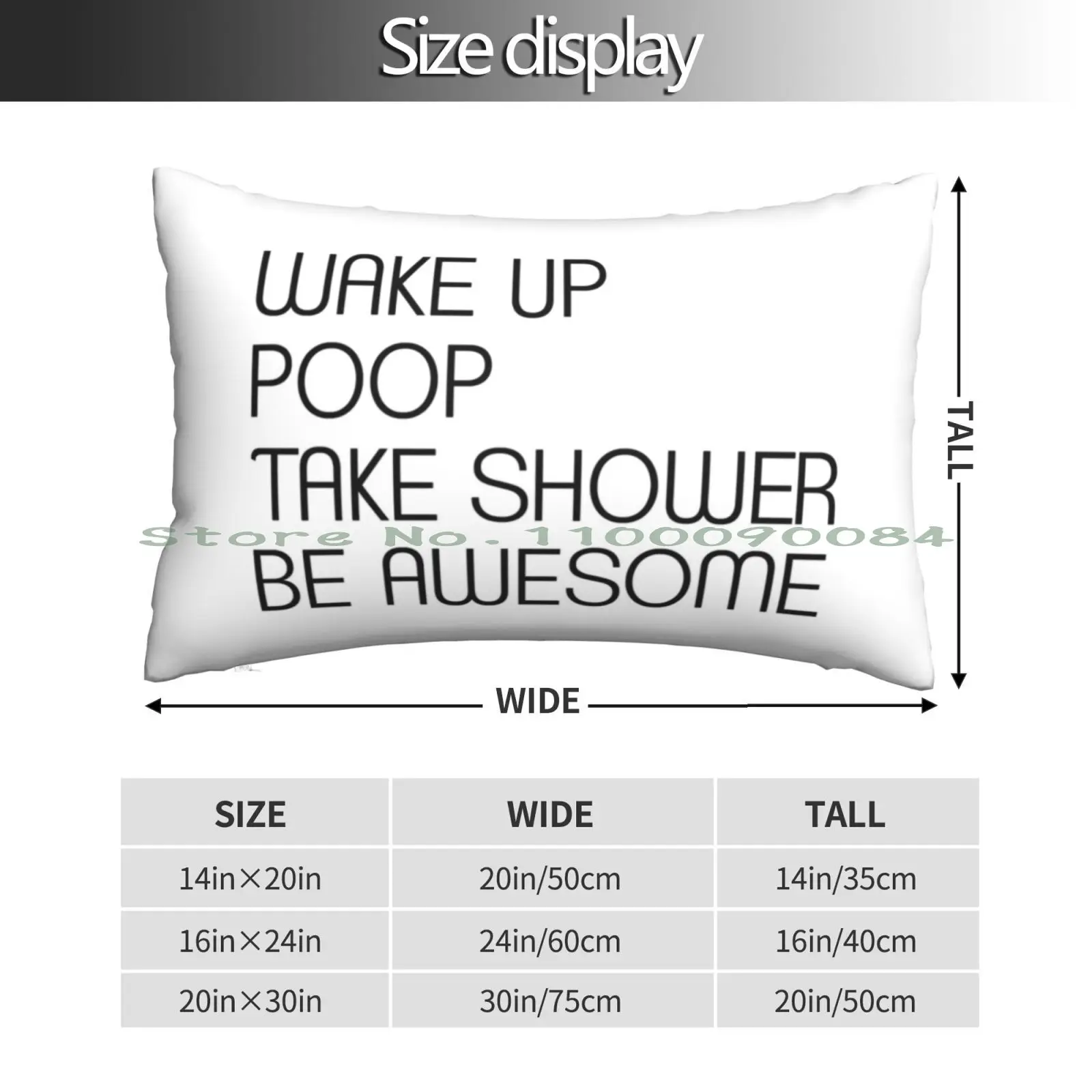 Funny Shower Curtains-Wake Up Poop Take Shower Be Awesome Pillow Case 20x30 50*75 Sofa Bedroom Funny Humor Take Shower Bathroom