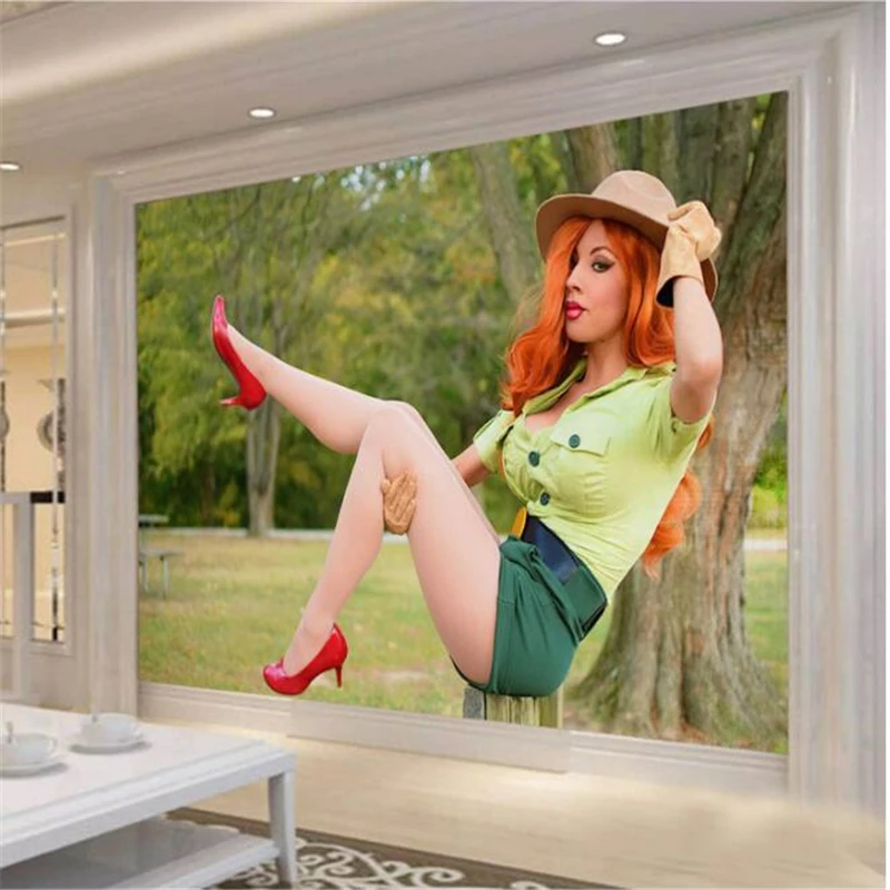 

mural papel de parede Custom wallpaper Ukrainian East European sexy high heels girl papel de parede para quarto tapety