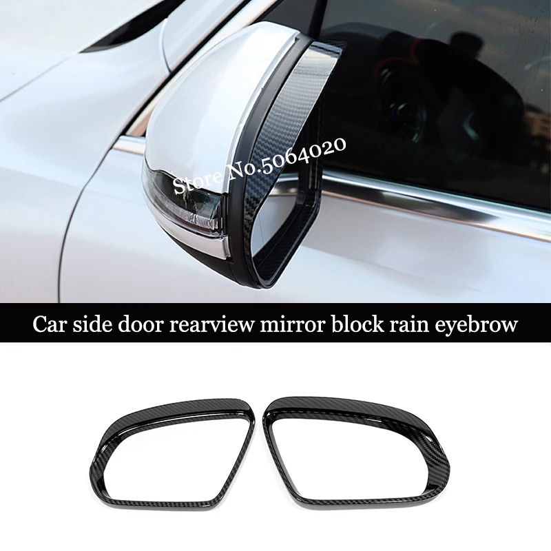 

ABS Chrome/Carbon Fiber Car side door rearview mirror block rain eyebrow For Mercedes Benz B C E S GLB GLC Class W205 W213