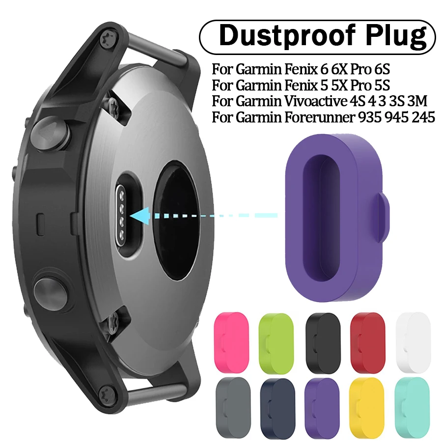 Colorful Silicone Dustproof Waterproof Plug for Garmin Vivoactive 3/4/4S/Fenix 6 6S 6X 5 5X 5S/Forerunner 935 Watch Accessories