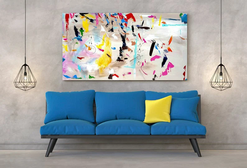 Kabbalah Large Painting On Canvas Beige Painting Color Abstract Painting Artwork Canvas Contemporary Art Living Room Wall Art