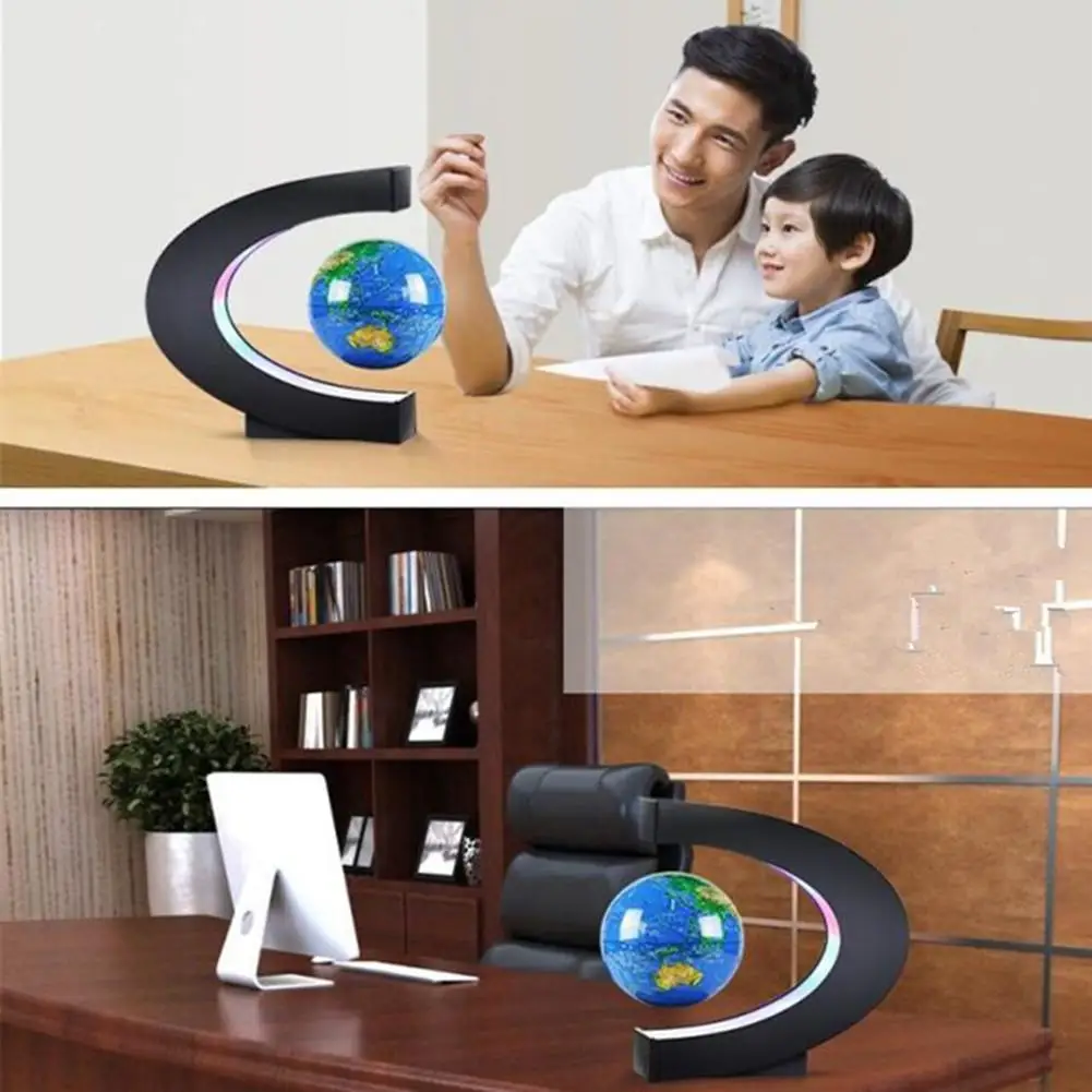 LED Electronic Magnetic Levitation Floating Globe Shape Night Light Home Decor