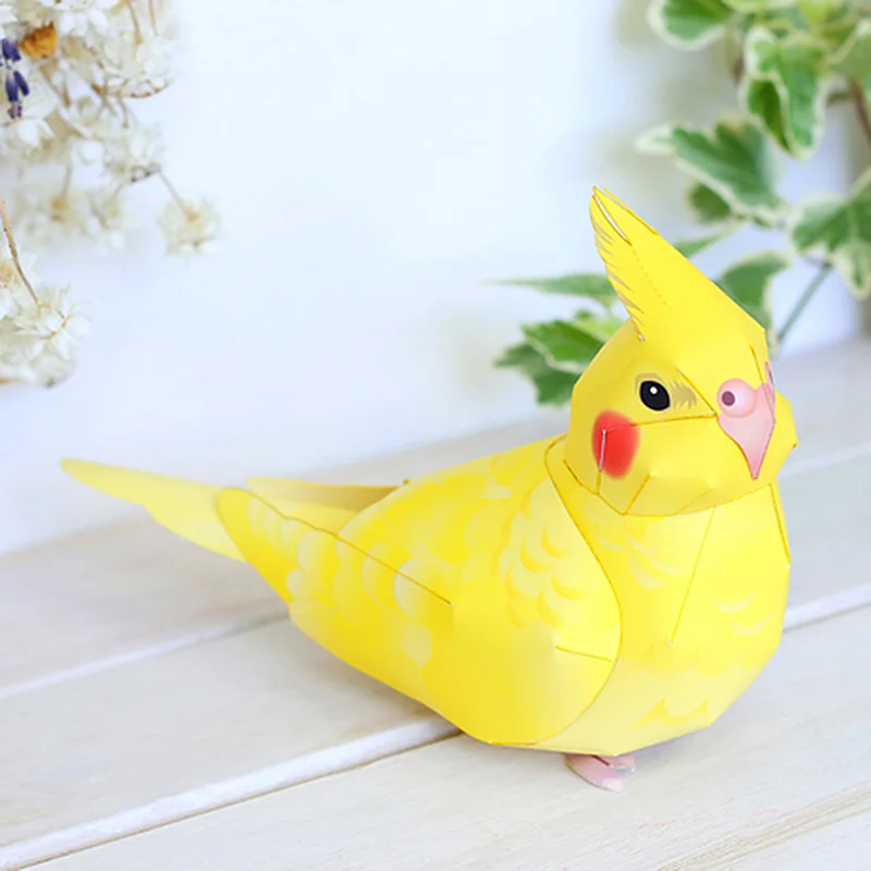 Cockatiel Bird Parrot Origami Art Folding Cute 3D Paper Model Papercraft Animal DIY Kids Adult Handmade Craft Toys QD-210