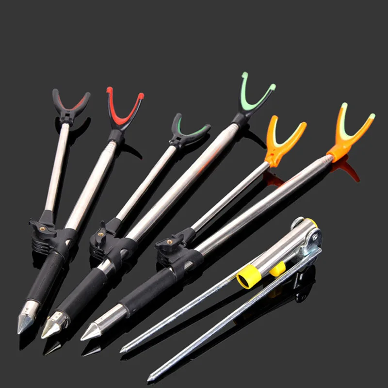 

Telescopic Fishing Rod Holder 1.5m 1.7m 1.9m 2.1m 2.4m Bracket Portable Retractable Folding 3 Color Stainless Steel Pole
