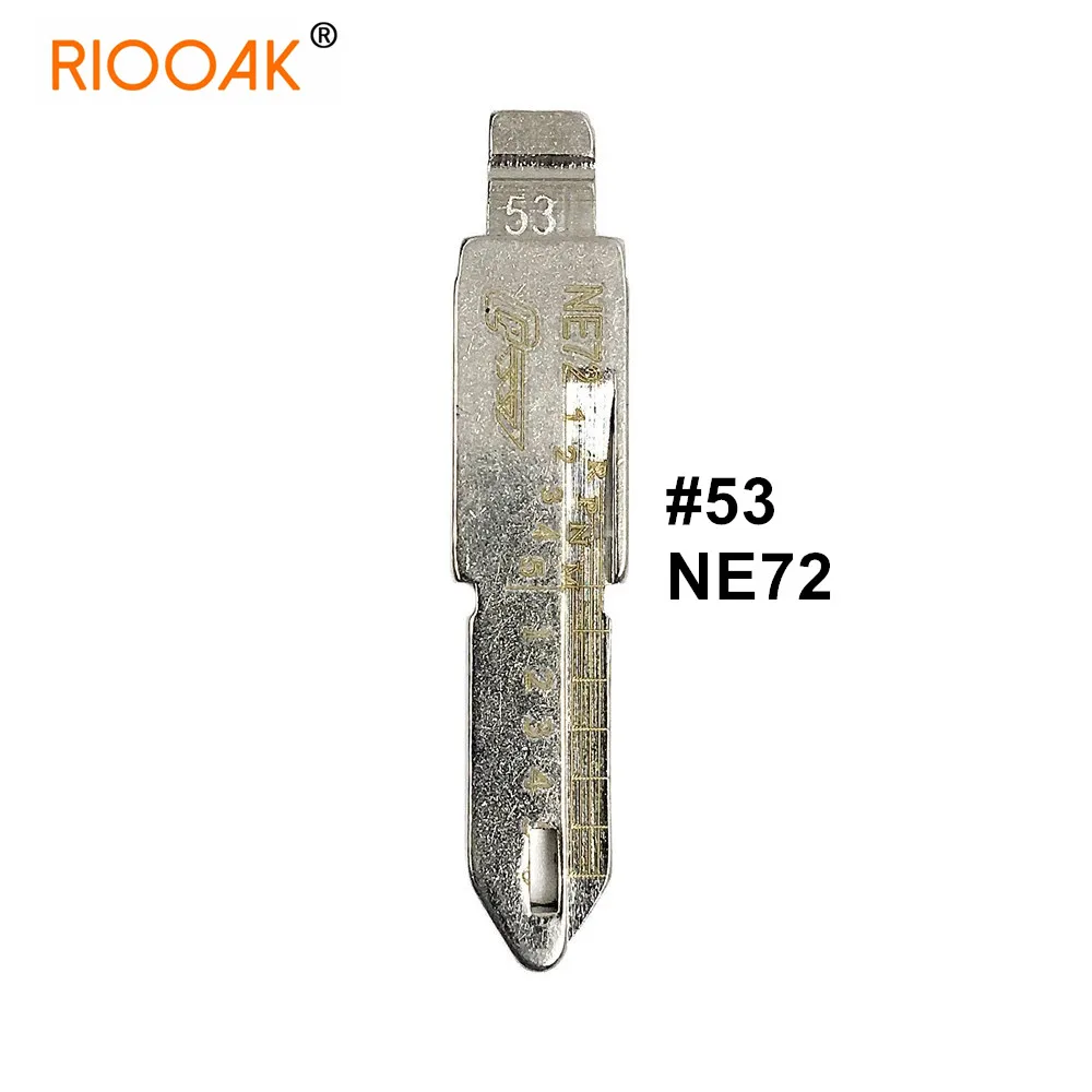 

5pcs NE72 #53 Lishi 2 In 1 Key Blade Uncut Metal Shearing Teeth Blank Engraved Line Blade For Peugeot 206 207 Citroen