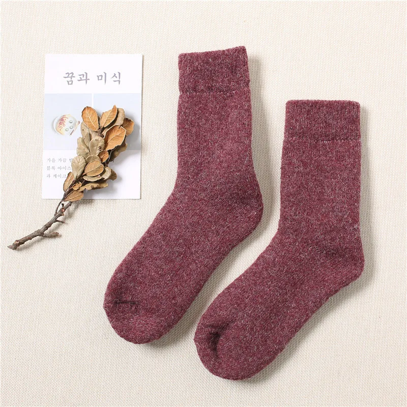 High Quality Wool Socks Super Thicker Women Winter Warm Socks 7 Color Women Female Tube terry Socks