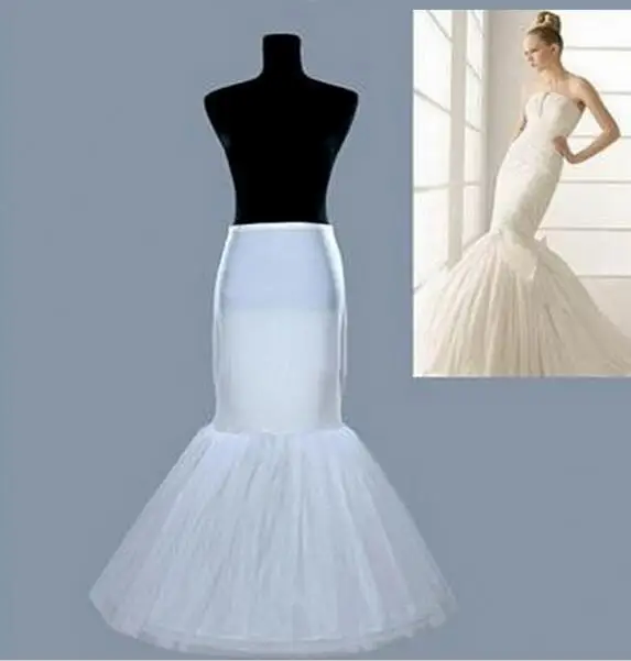 ขายส่งราคา1 Hoop Bone เอวยางยืด Petticoat สำหรับเจ้าสาว Mermaid ชุดแต่งงาน Crinoline Slip Underskirt Fast Fast