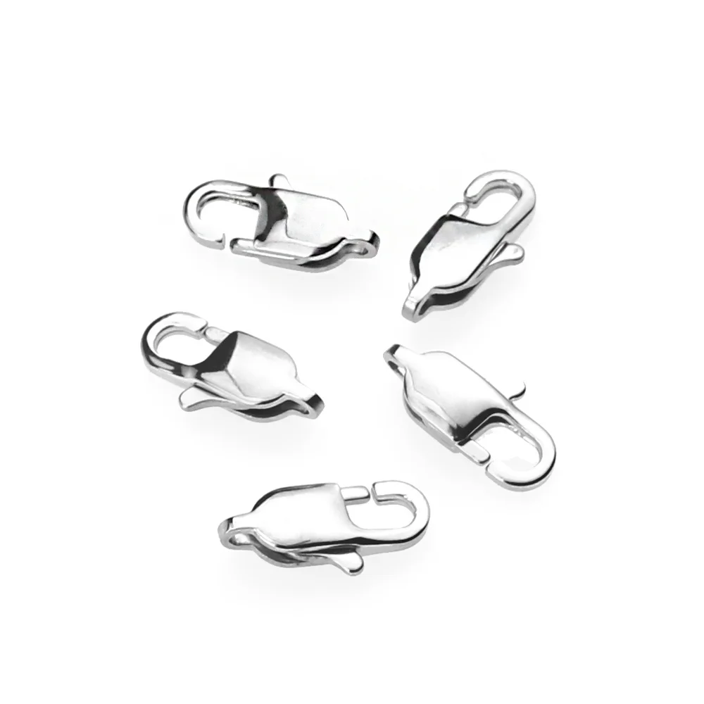10pcs High Quality Polishing Stainless Steel Lobster Clasps Hooks End Clasps Connectors for Necklace Bracelet Jewelry Findings