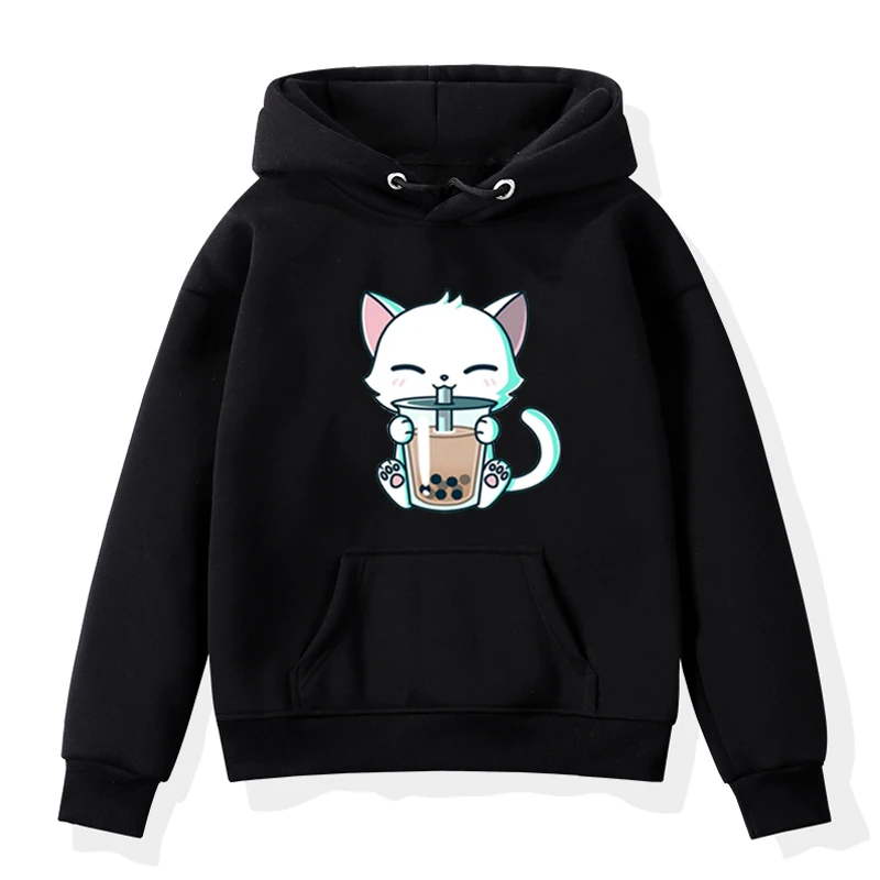 

Cat Kawaii Animal Hoodie Winter Boys Clothes Toddler Girls Hoodie Kids Baby Sweatshirts Casual cat Boba Tea Pullovers Hoodies