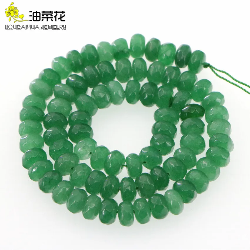 

Hot Girl Natural 5x8mm Green Jades Faceted Abacus Loose Beads DIY Gift Accessory Chalcedony Fashion Jewelry Making Parts 15''