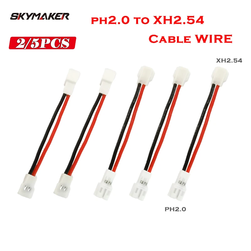 Lipo Battery Cable Wire Connector PH2.0 PH 2.0mm XH2.54 2 Pin Micro Male Female Plug Pitch for RC Car Accessories Drone Parts
