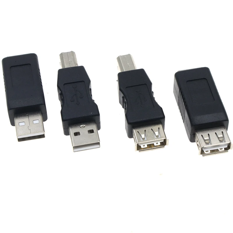 Adaptador de escáner de impresora USB 2,0 tipo A hembra A tipo B macho, conector convertidor de níquel, electrónica, mejor precio