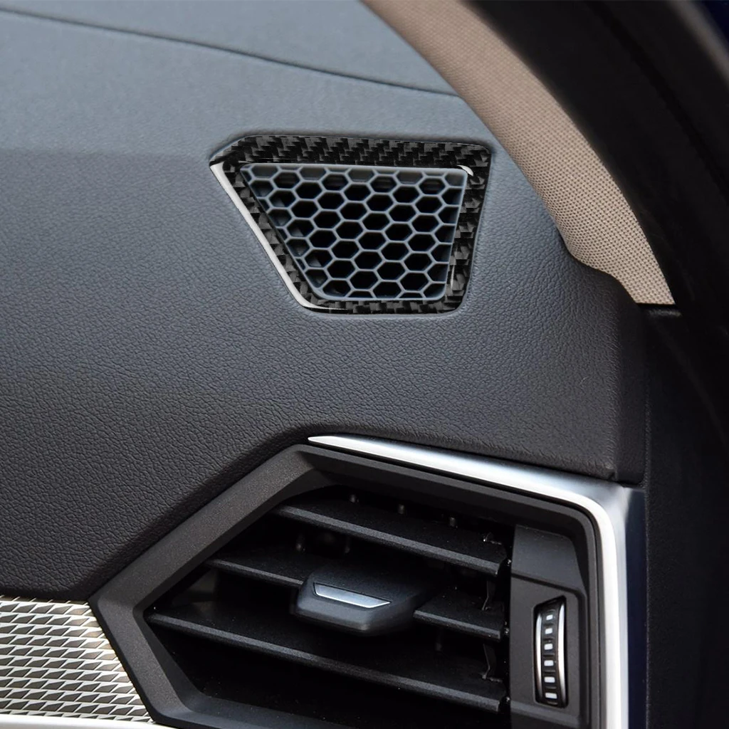 BMW Car Carbon fiber Dashboard Air Vent Cover, Air Vent Outlet Decorative Cover for BMW 2019-2020 3 series G20 G28 325li 330d 33