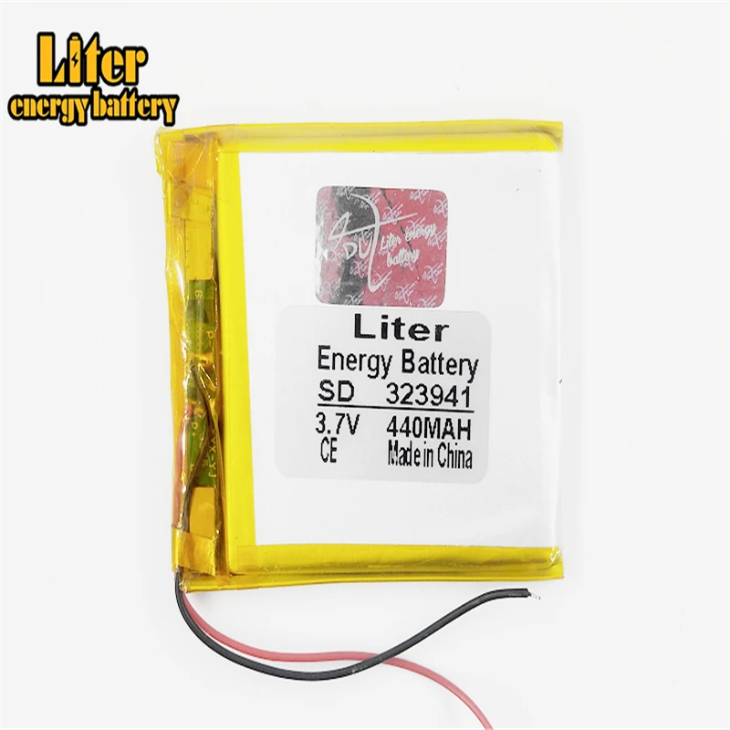 لتر الطاقة بطارية 3.7V بطارية ليثيوم بوليمر 323941 440mAh M6 بطارية MP5 MP4 MP3 المتكلم صغيرة