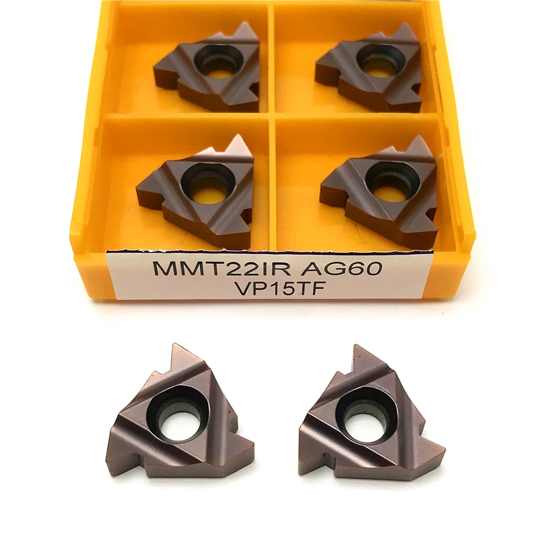 MMT22IR AG60 Utensile per tornitura filettatura Inserto in metallo duro Utensile da taglio Filettatura esterna Utensile per tornio CNC Inserto filettato di alta qualità