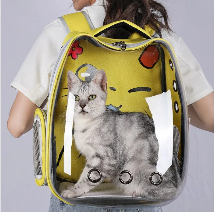 

Cat Carrier Bags Breathable Pet Carriers Small Dog Cat Backpack Travel Space Capsule Cage Pet Transport Bag Carrying For Cats