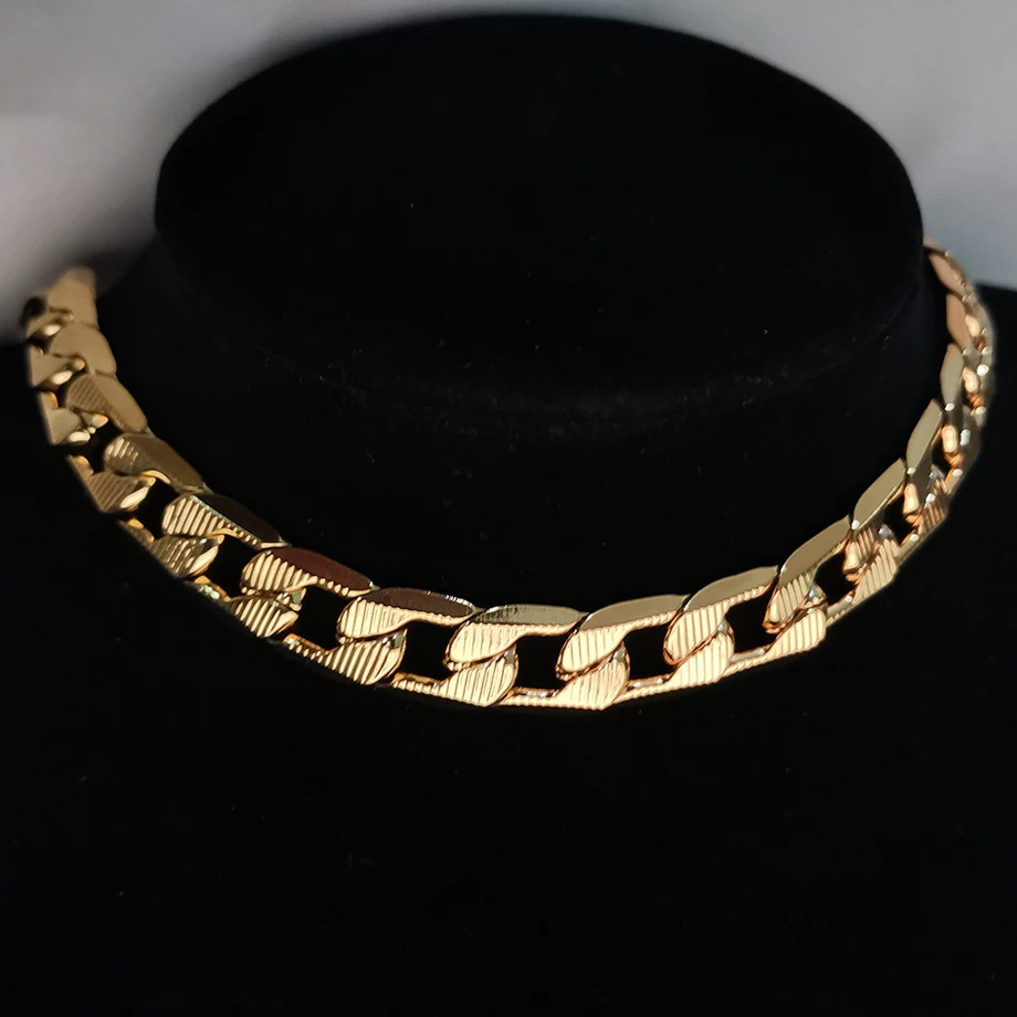Punk Cuban Link Choker Necklace Collar Statement Chunky Stainless Steel Gold Color Thick Chain Necklace For Men Women Jewelry