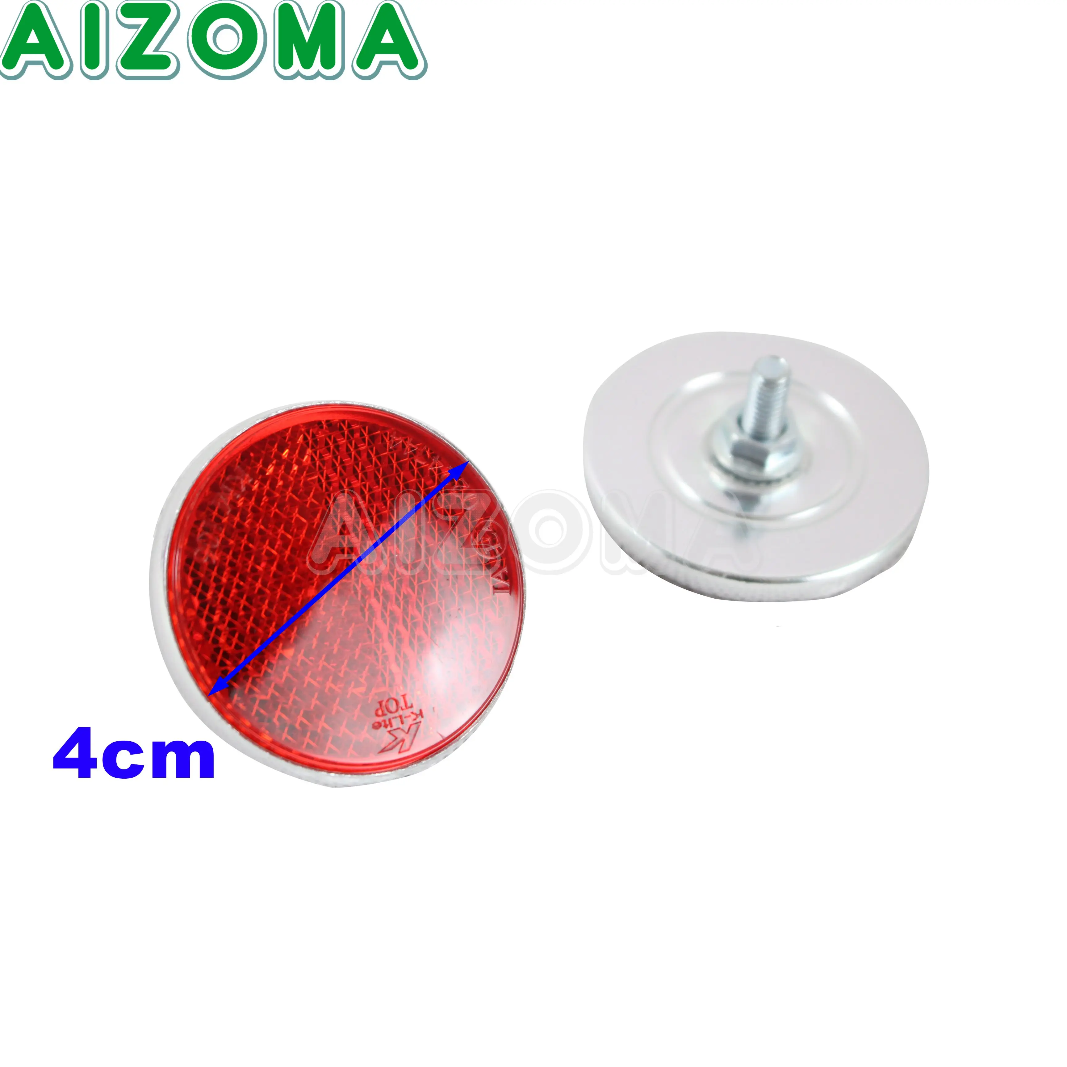 40mm Round Bolt-On Reflector Reflective Warning Plate Stickers Sign Sheeting Universal For Motorcycles ATV Dirt Bikes Scooters