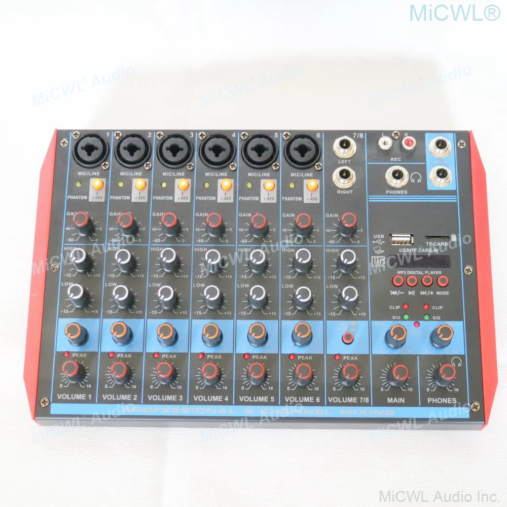 8 kanal Soundkarte Mischen Konsole Bluetooth Wireless Mixer Für PC Computer Laptop Live Bühne Studio DJ Karaoke