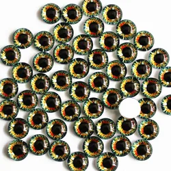 From 8mm to 25mm Brown Round Dragon Eyes In Pairs Pattern Glass Flatback Photo Cabochons Base DIY Making Accessories K06229