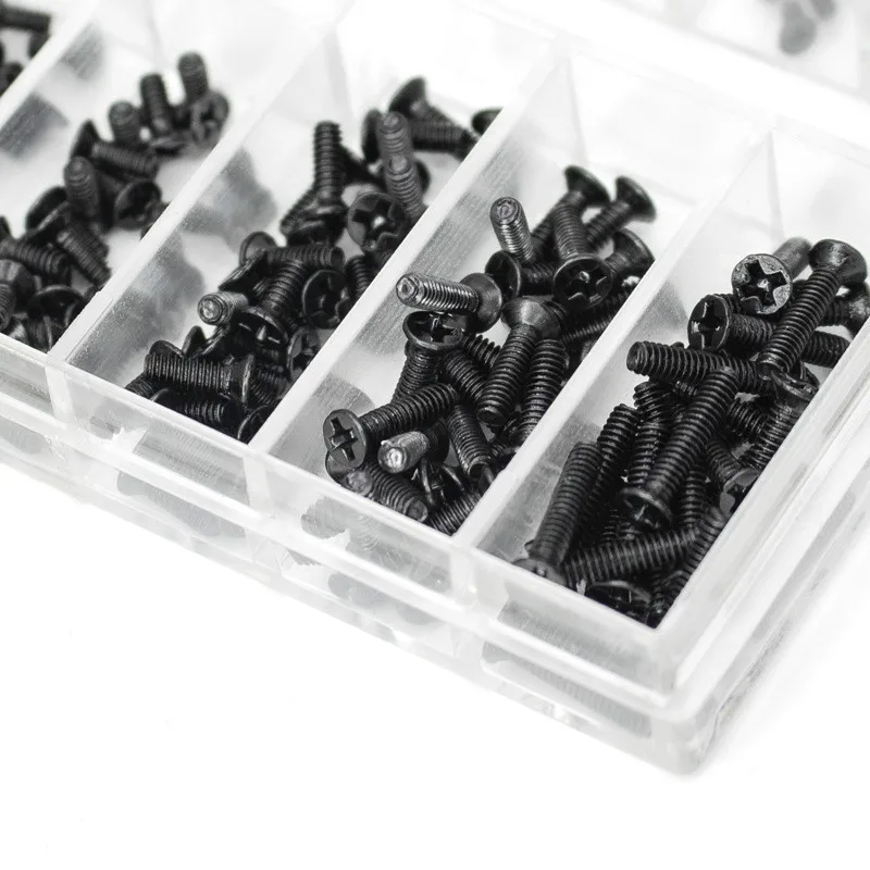 500Pcs 18ชนิด Flat Countersunk รอบหัว1.2/1.4/2.0มม.กรอบแว่นตาโน้ตบุ๊คสกรูสกรูขนาดเล็กชุดสกรูขนาดเล็กนาฬิกา