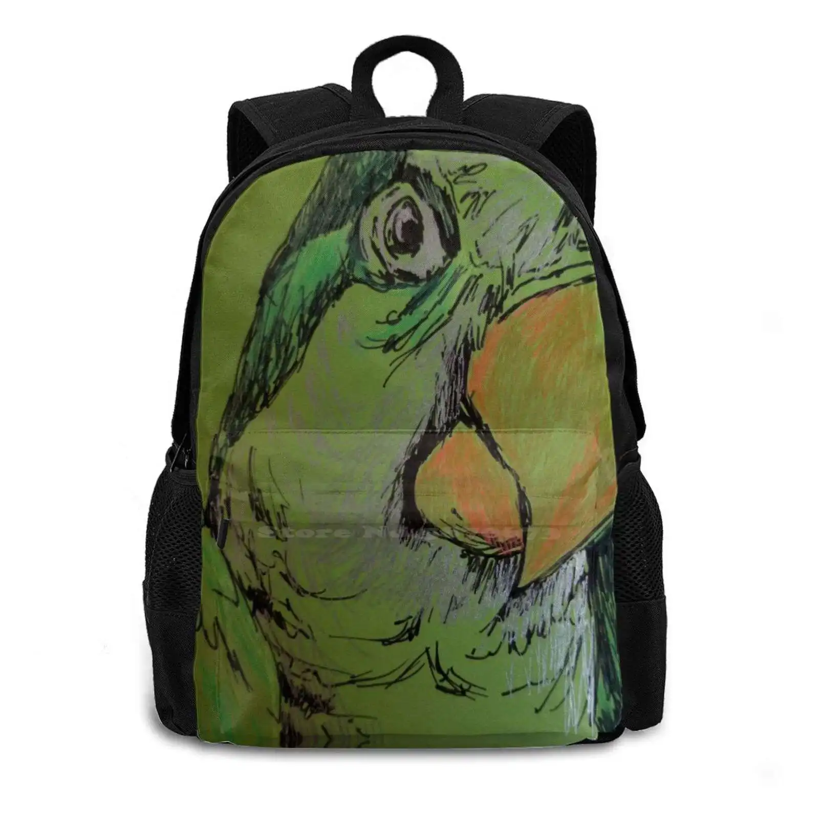 Parrot 431D Print Design Backpack Student Bag Parrot