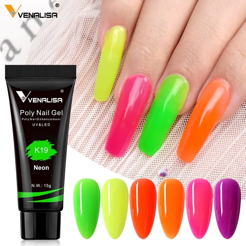 Venalisa 15ml Poly Nail Gel Color Change Opal Jelly Gel Extension Nail Art Clear Camouflage ExtensionGel Platinum Color Nail Gel