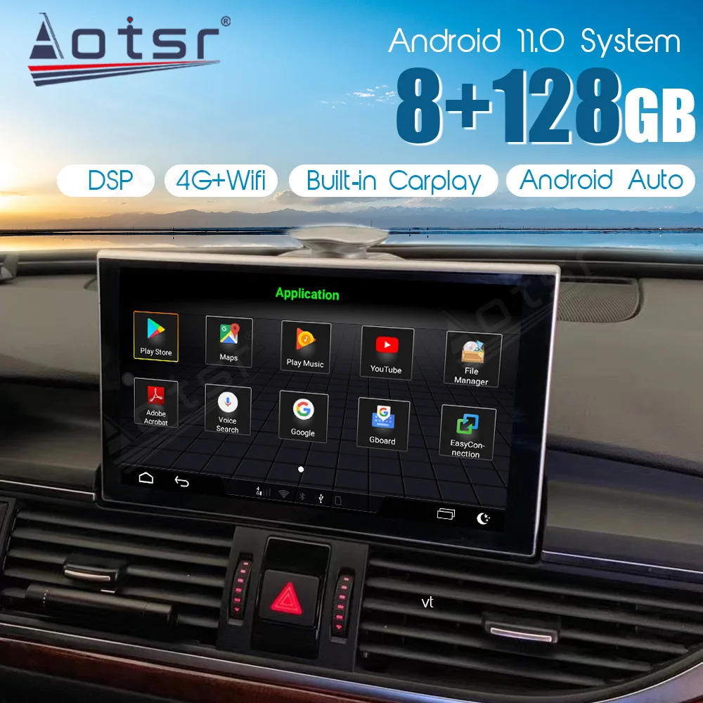 

Android 11 CarPlay 8+128GB Car Multimedia Player For Audi A6 C7 2012~2018 MMI 3G RMC Auto GPS Navigation Touch Screen