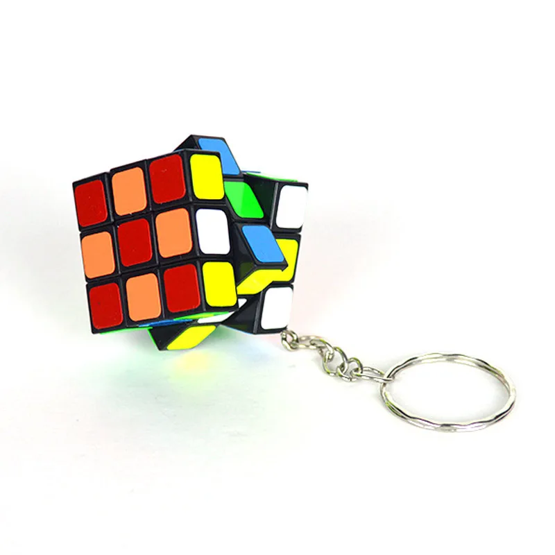 Cube magique autocollant en PVC 3*3*3, Mini porte-clés de poche Portable, jouets Puzzle Cube éducatifs pour enfants et adultes, décoration de clés M0105