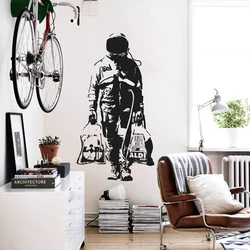 Wall Decal BANKSY ASTRONAUT Street Art Sticker Spaceman  Graffiti  Urban Interior Design  Urban Decor Waterproof Wallpaper 2136