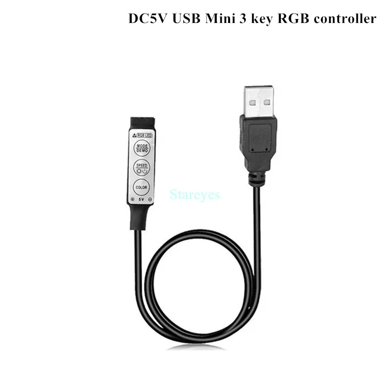 1 Piece of DC5V USB LED RGB Controller Mini 3Key Dimmer IR 24Key RF 17key Bluetooth Wireless Remote Control for 5V RGB LED Strip