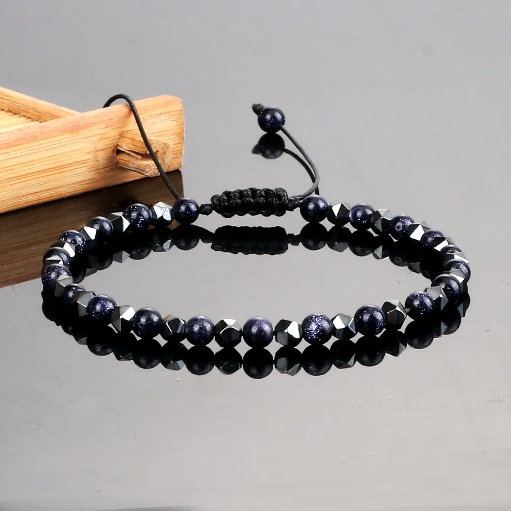 4mm Natural Stone Bracelet Hematite Fashion Handmade Energy Bangles Black Lava Tiger Eye Mini Beads Men Bracelets Women Jewelry