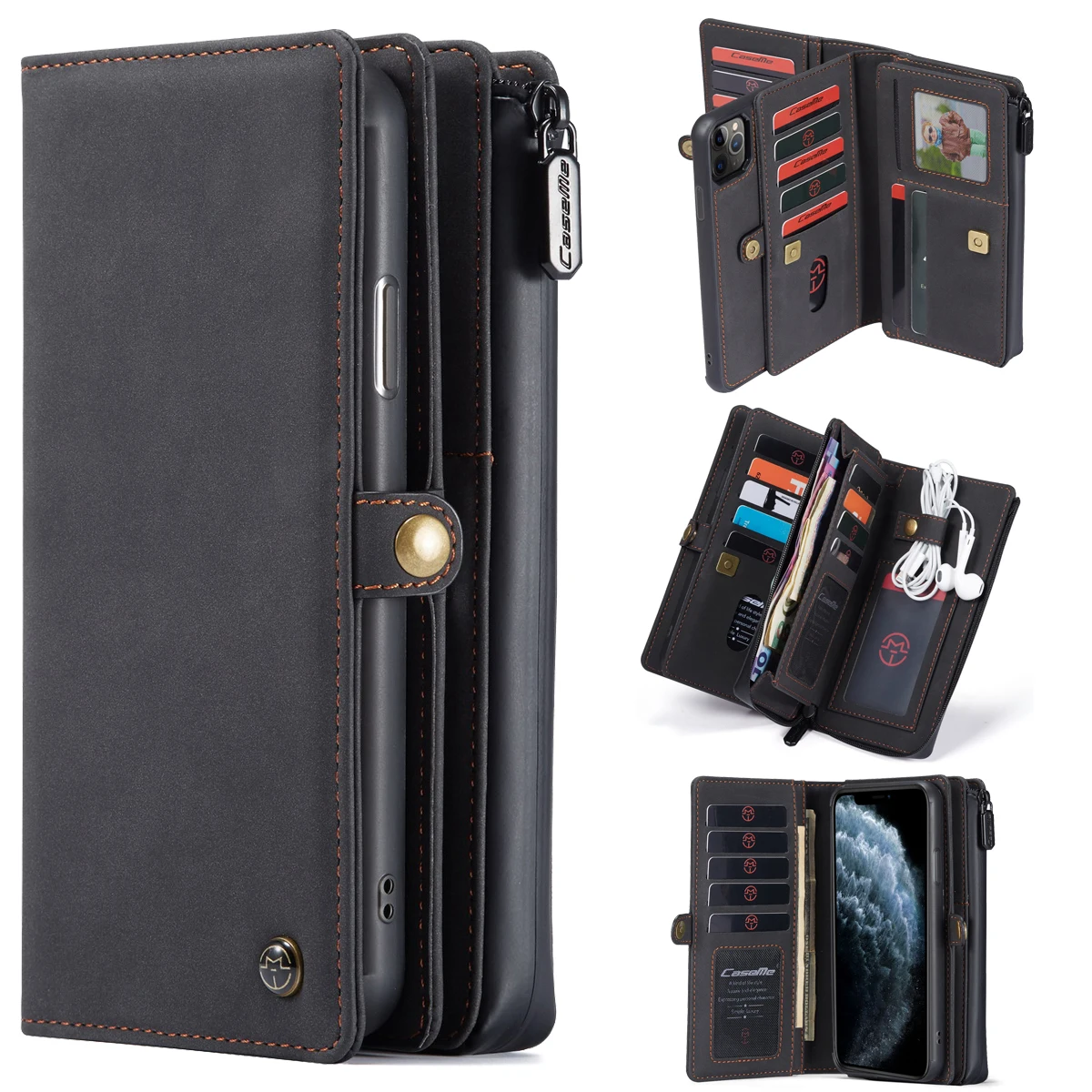 1pcs/Lot CaseMe 018 Wallet Leather Case Card Holder Cover For Samsung A52 A72 A51 A71 S21 S20 Note 20 Ultra Plus 5G