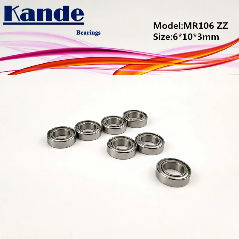 

Kande Bearings 10pcs MR106ZZ 6x10x3 MR106 Miniature Ball Bearing MR106 ZZ