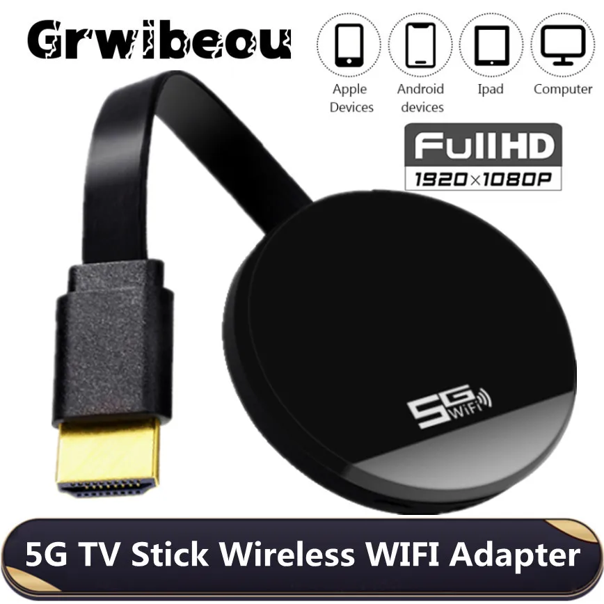 Adaptador inalámbrico compatible con HDMI para TV 5G, Dongle de pantalla WIFI, transmisión de vídeo de proyección de TV móvil HD para IOS y Android