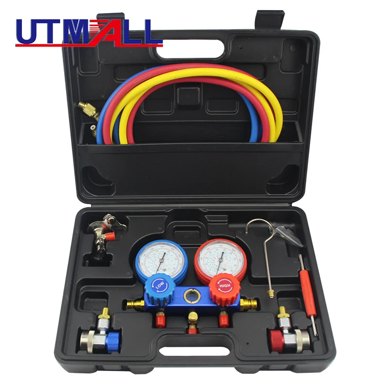 New R134A Manifold Gauge & Feron-Adding Gauge Burst Pressure 3000PSI For R134A Cooling System Testing Tool With 150cm Hose