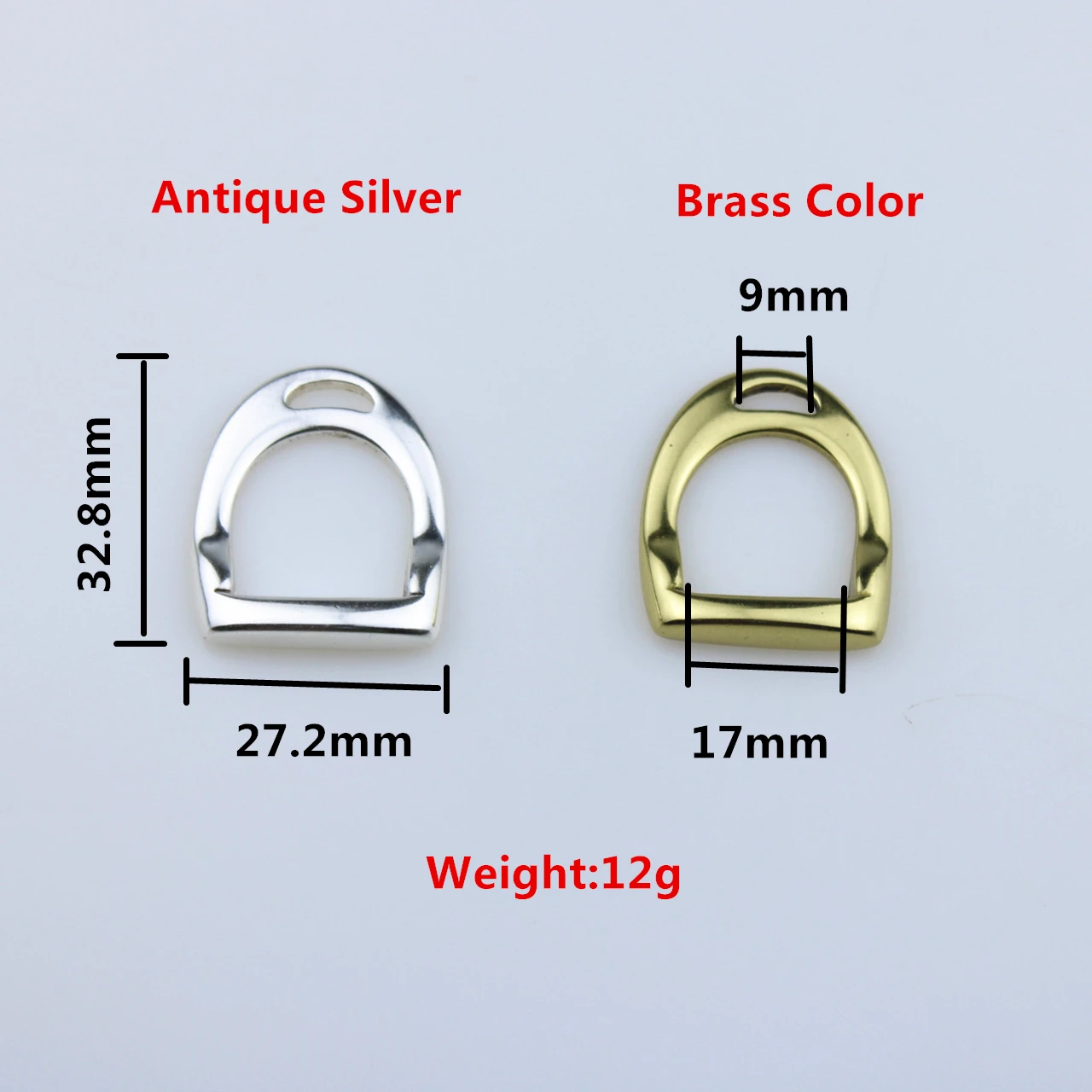 DIY Leather Craft Hardware Accessories Saddle Bag For decoration Solid Brass Stirrup Buckle BOR Finish 901939-B17