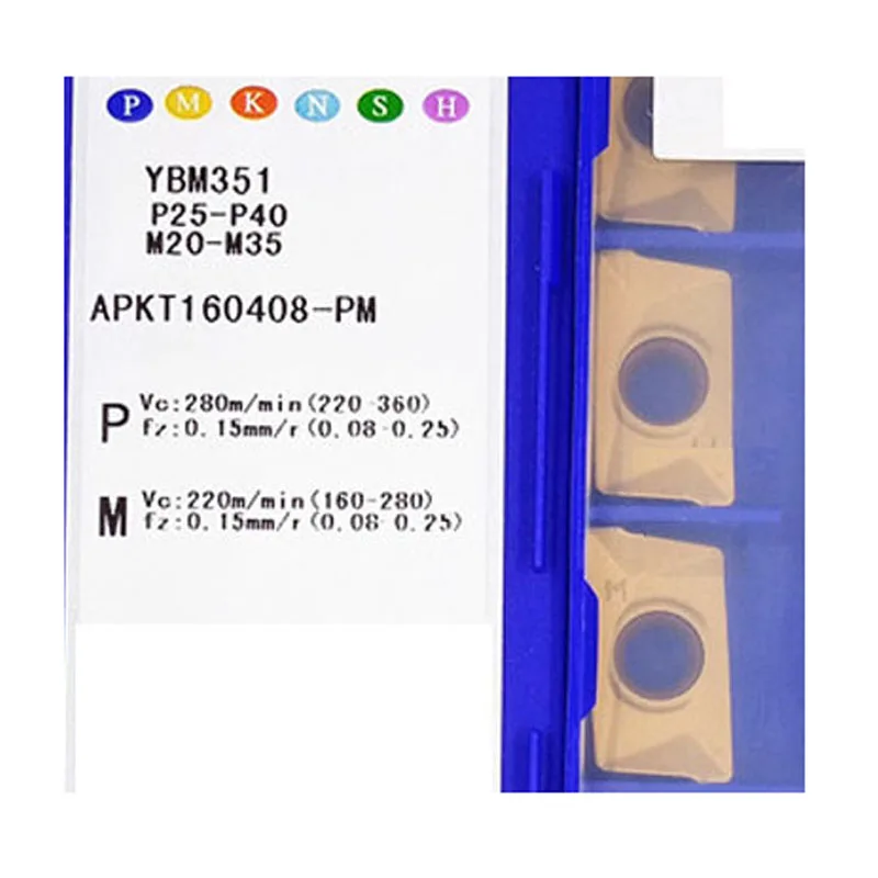 APKT YBM251 YBM253 APKT11 YBM351 APKT160408 Tối APKT150412R Carbide Miếng Lót Cho Phay CNC Công Cụ Lưỡi Dao Hiệu Quả Và Bền