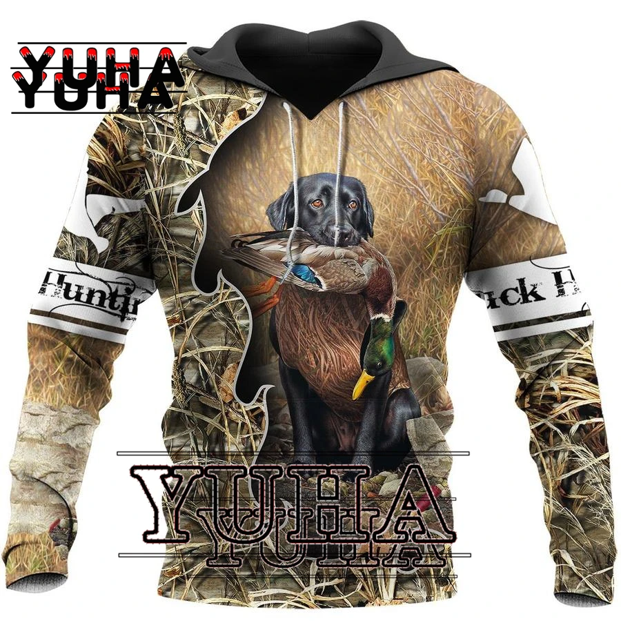 Autumn Fashion Hoodies Duck Hunting Camo 3D Printed Mens Sweatshirt Unisex   Pullover Casual Harajuku Streetwear