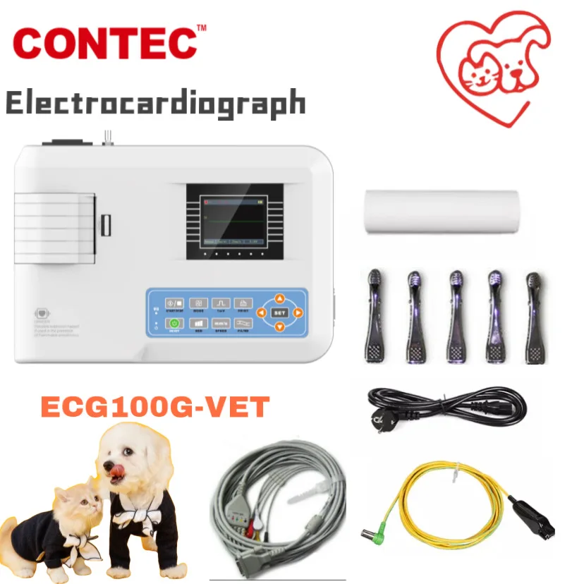 CONTEC ECG100G-VET Veterinary Care ECG/EKG  Electrocardiograh Monitor LCD Waveform Display