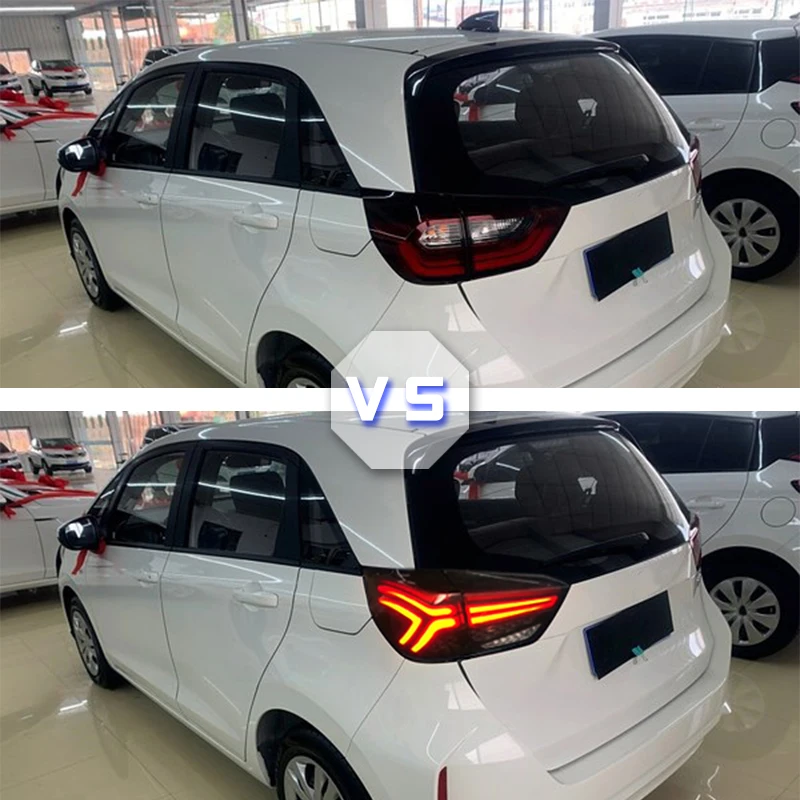 2Pcs LED Taillight with DRL+Reverse+Brake rear Car Tail light for Honda JAZZ Fit 2020 2021