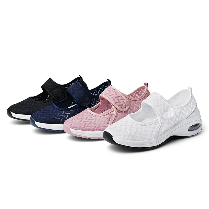 STRONGSHEN-zapatos planos de malla transpirable para mujer, zapatillas informales, Tenis de verano