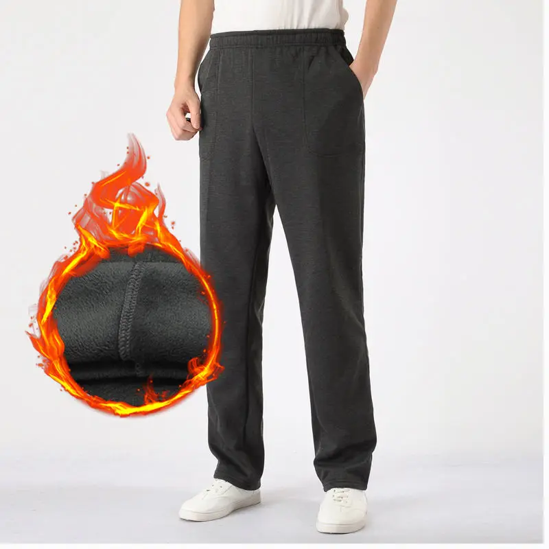 Pantalon de Sport pour hommes, Long, fin, ample, taille haute, élastique, décontracté, à la mode, pour hommes d'âge moyen, 2020