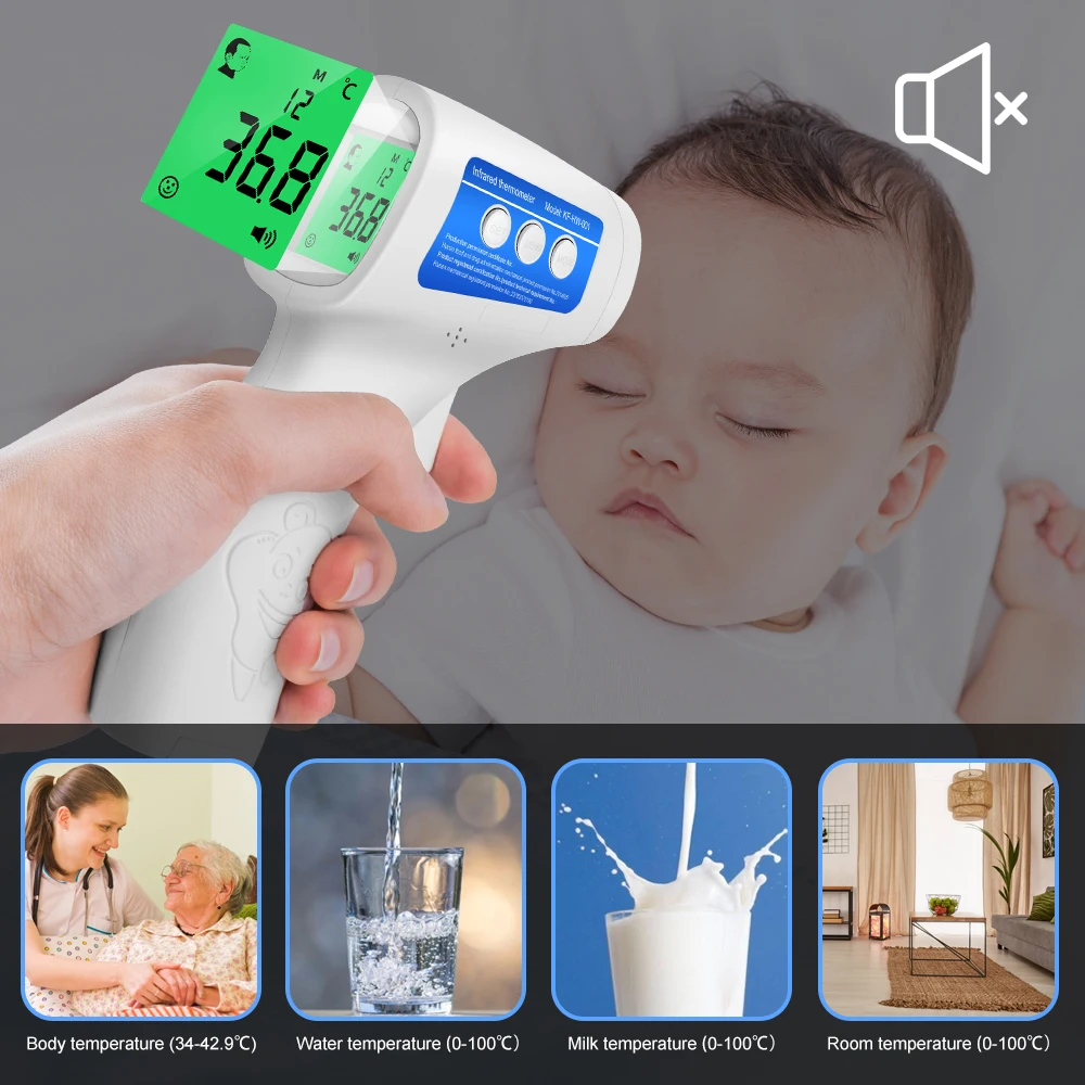 Cofoe Medical Baby Thermometer Infrared Digital LCD Body Measurement Forehead Ear Non-Contact Adult Fever IR Children Termometro