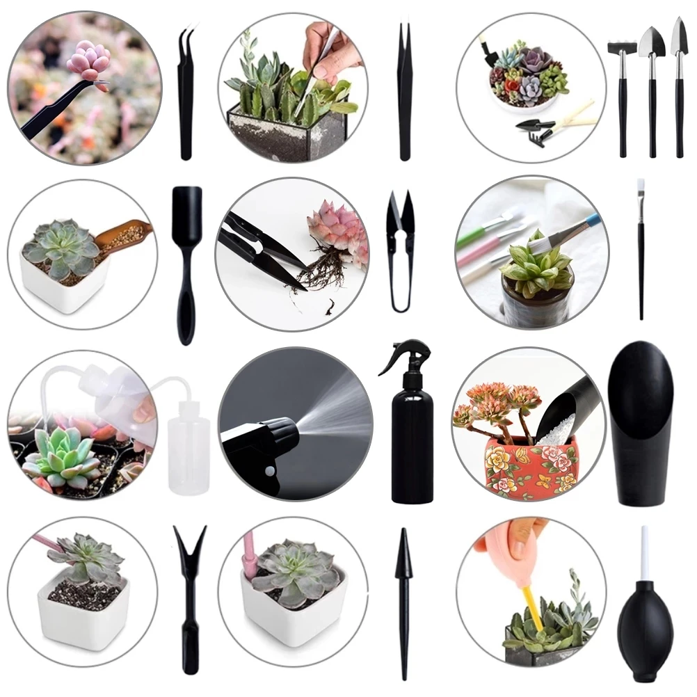 Imagem -06 - Multi-função Mini Ferramentas Manuais de Jardinagem Conjunto Plantas Suculentas Rega Garrafas em Miniatura Jardim Plantas Balde pá Ferramentas 15 Peças