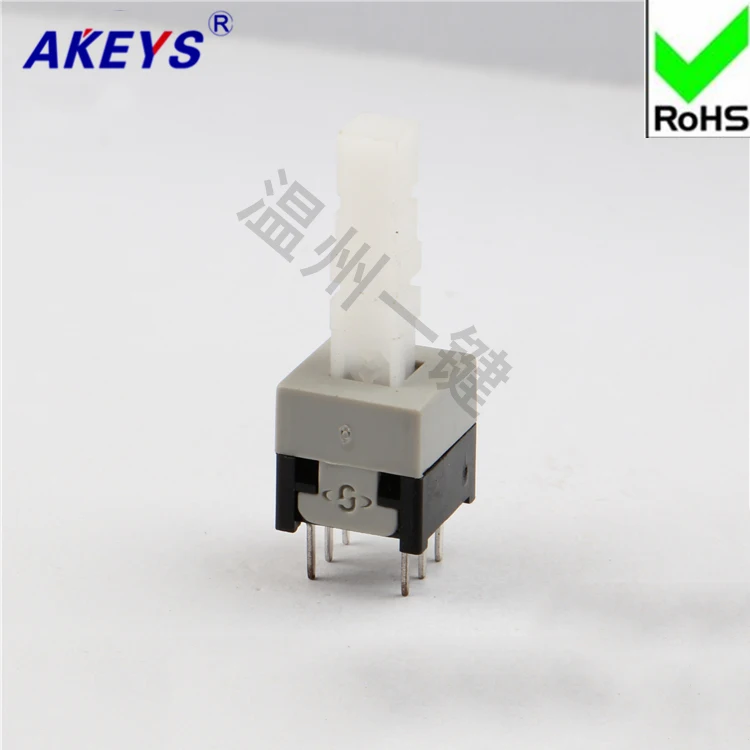 15PCS KFT-8.5x8.5 long head push switch 250v momentary action lock 6 Pin self-locking reed switch 8.5x8.5mm