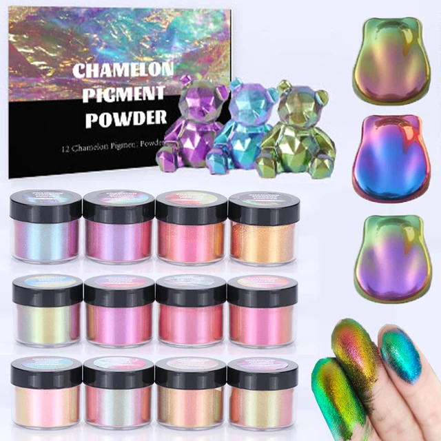 5g lustrzane kameleony Pigment perłowy żywica epoksydowa brokat magiczny przebarwiony zestaw proszków żywica barwnik narzędzia do wyrobu biżuterii
