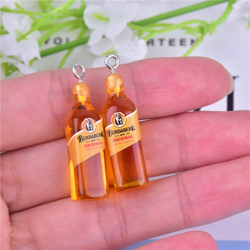 10 قطعة/الحزمة الأرجواني كروزر زجاجة الراتنج البيرة سحر كوكتيل زجاجة القرط المفاتيح النتائج مجوهرات جراب هاتف DIY بها بنفسك #3