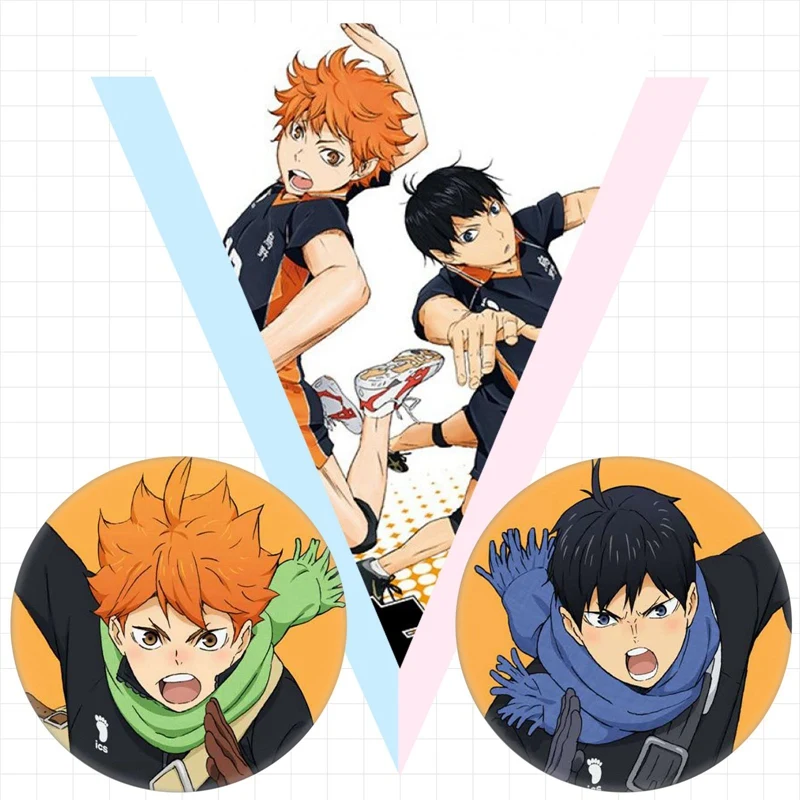 Cartoon Cosplay Badges Brooch Pins Anime Volleyball Button Badge Collection Gift for Backpacks Clothes Decor