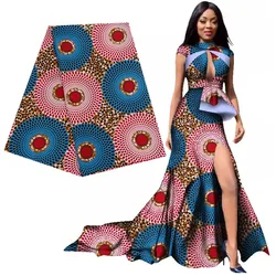 Ankara African Polyester Prints Batik Patchwork Fabric Real Cloth Wax High Quality Africa Sewing Material 6yards For Party Dress